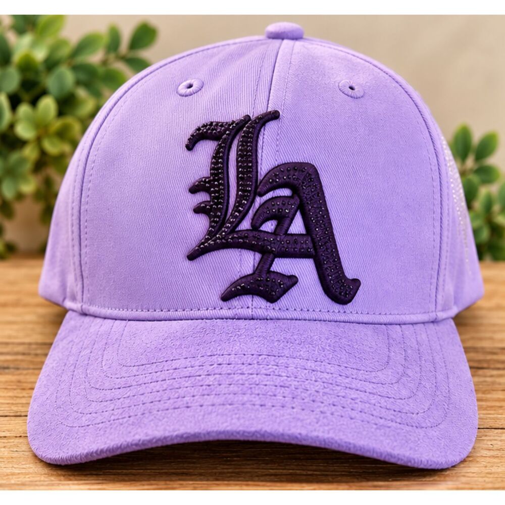LA Challenge Lavender Rhinestone No Love Baseball Cap Snapback Hat NWOT